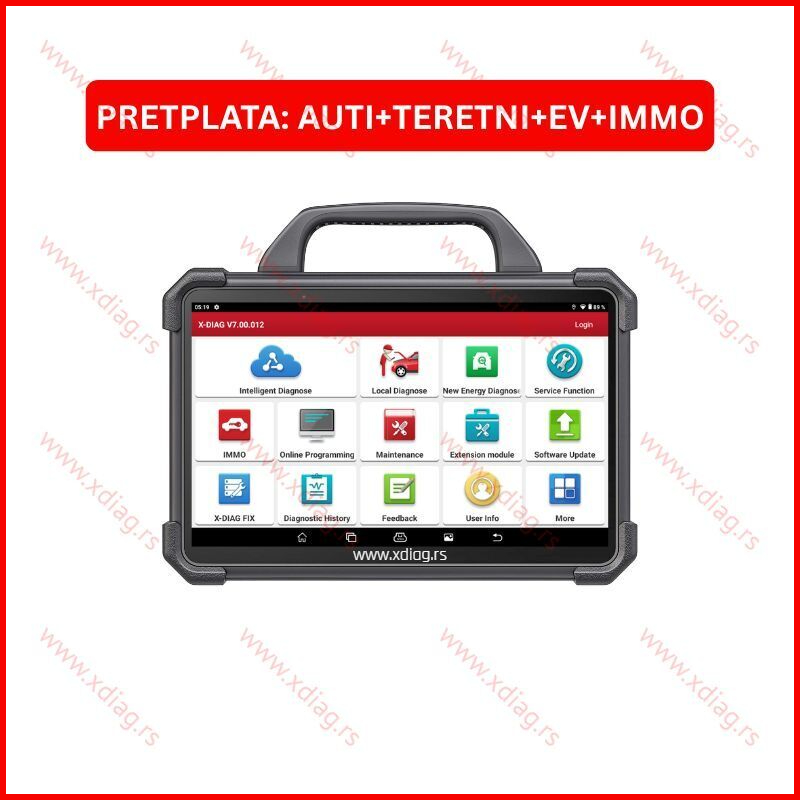 XDIAG: 12-mesečna licenca za AUTOMOBILE / KAMIONE / EV / IMMO