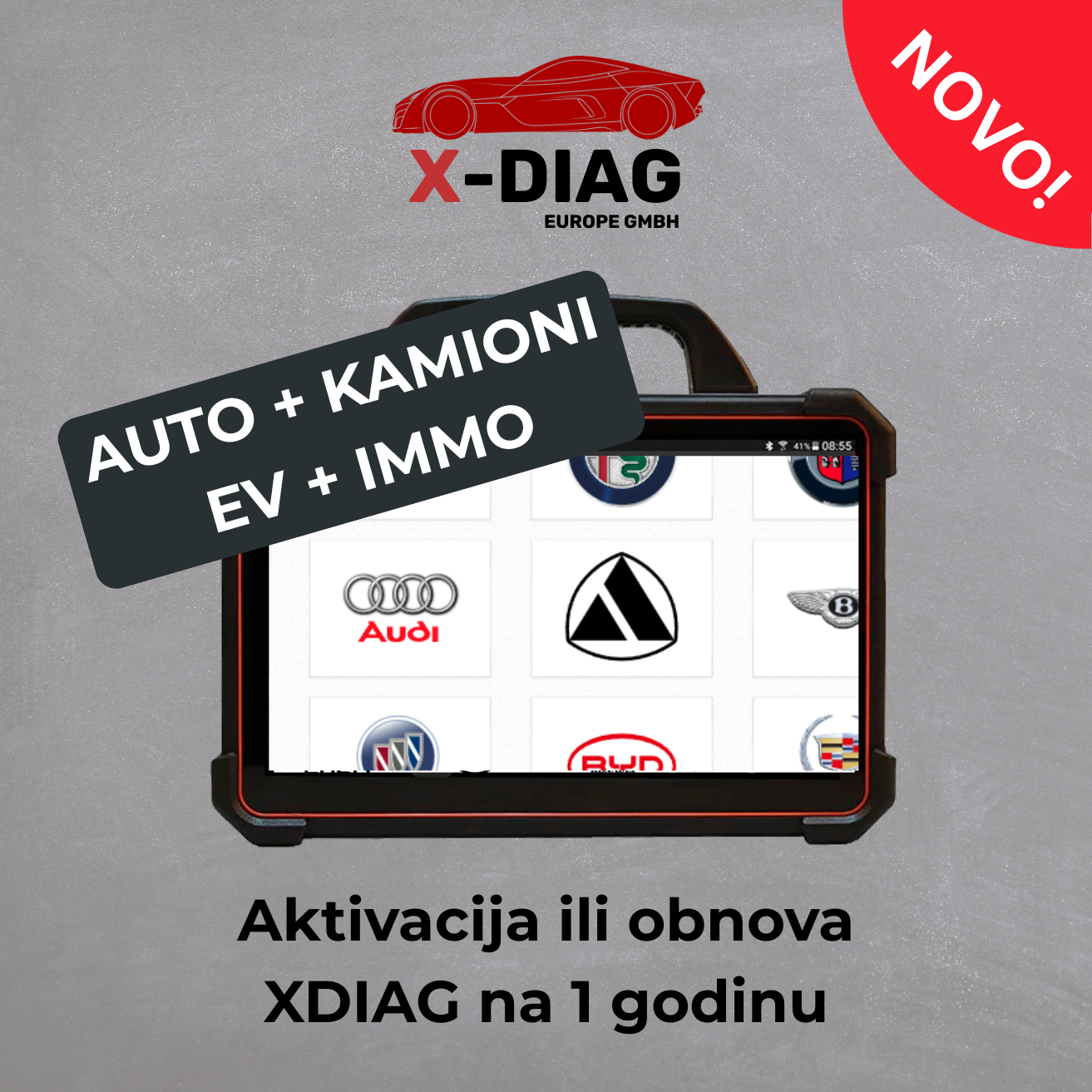 XDIAG: 12-mesečna licenca za AUTOMOBILE / KAMIONE / EV / IMMO